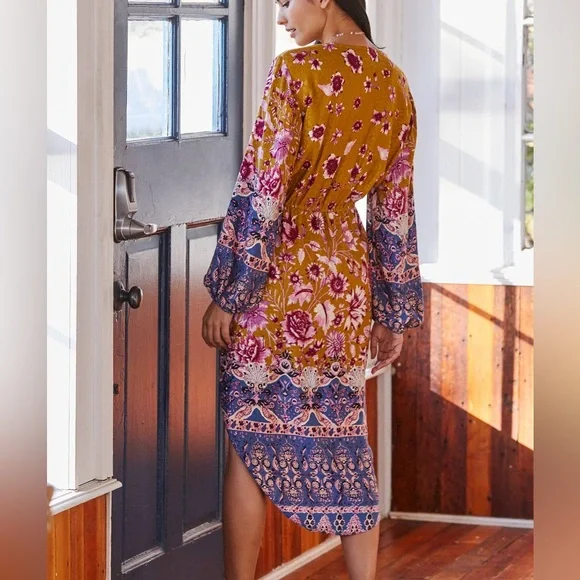 Anthropologie Floral Long Sleeve Tunic Size Medium - Picture 3 of 13